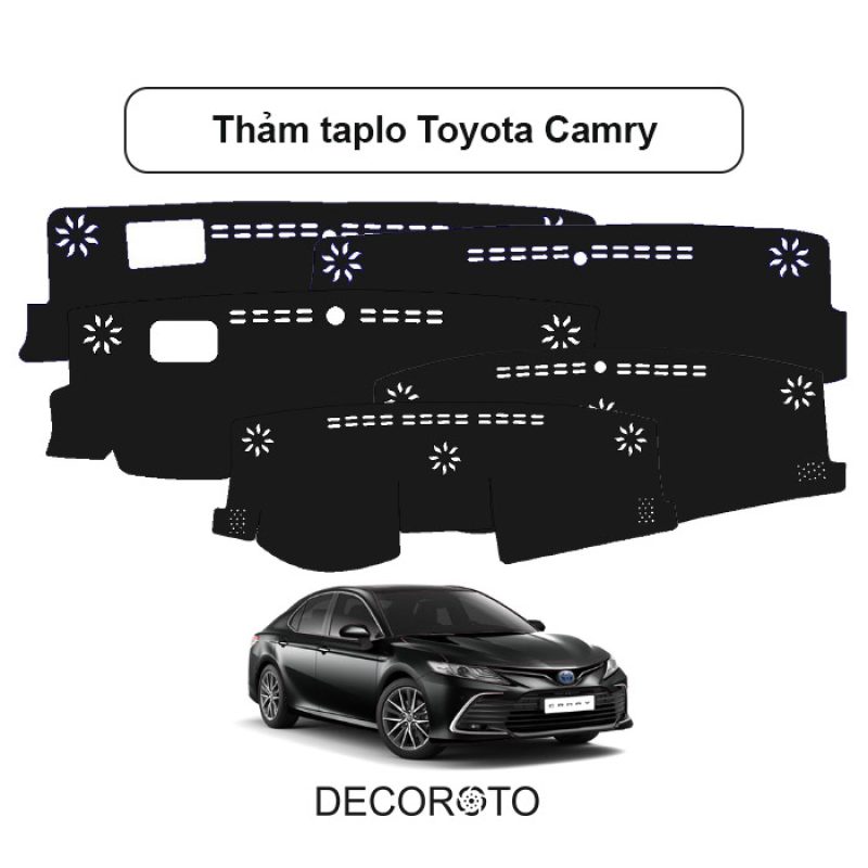 Thảm Taplo Toyota Camry - Nhung, Da Carbon, Vân Gỗ