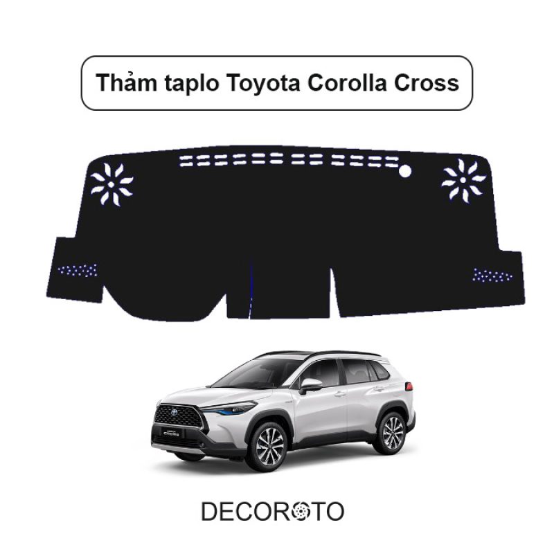 Thảm Taplo Toyota Corolla Cross - Nhung, Da Carbon, Vân Gỗ