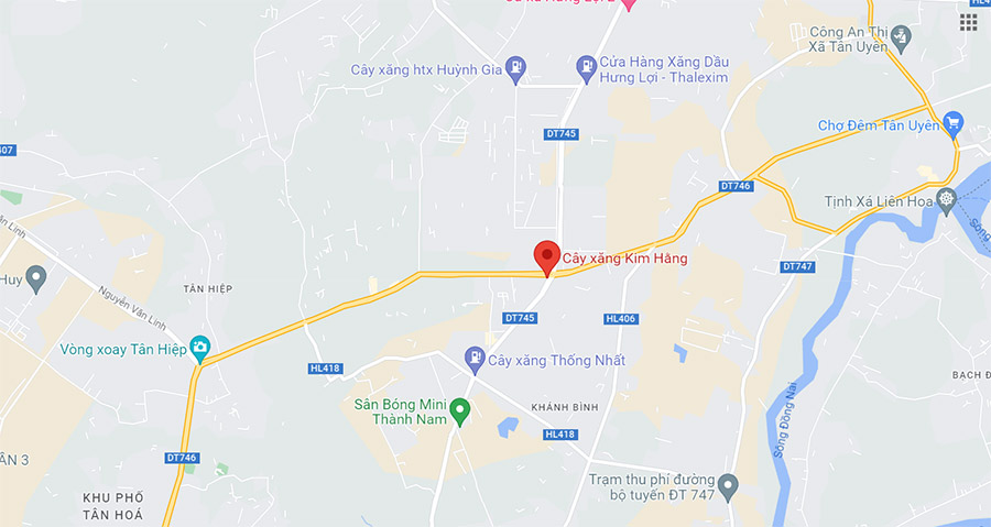 Vị trí cây xăng Kim Hằng trên Google Maps