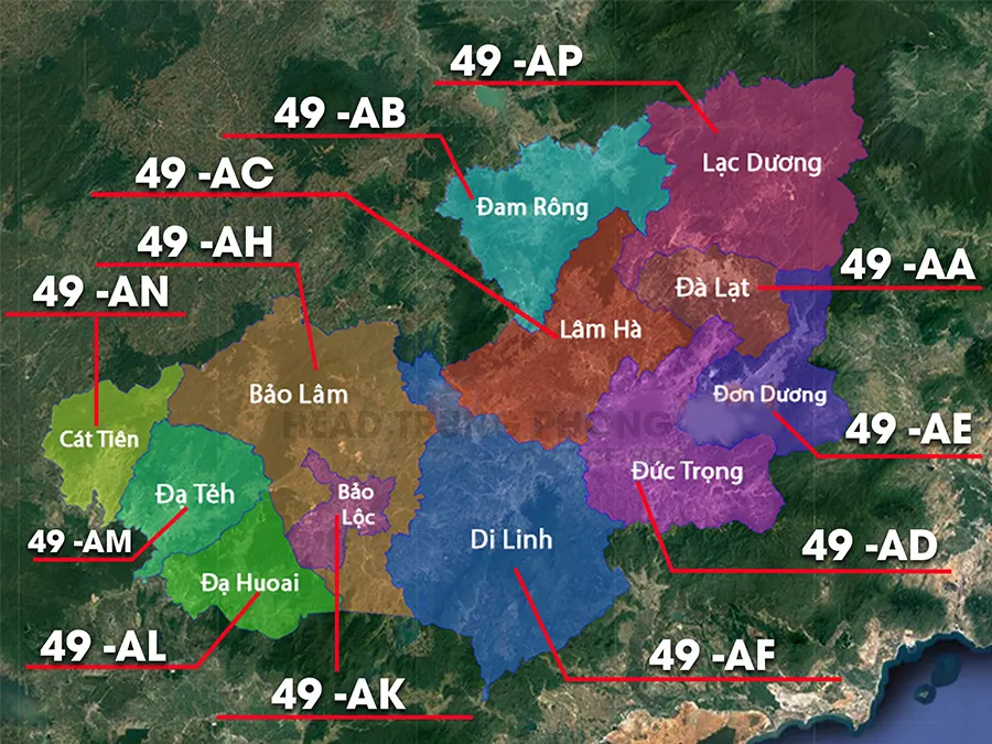 Biển số xe máy định danh tỉnh Lâm Đồng