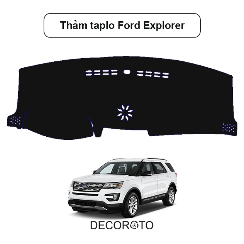 Thảm Taplo Ford Explorer – Nhung, Da Carbon, Vân Gỗ